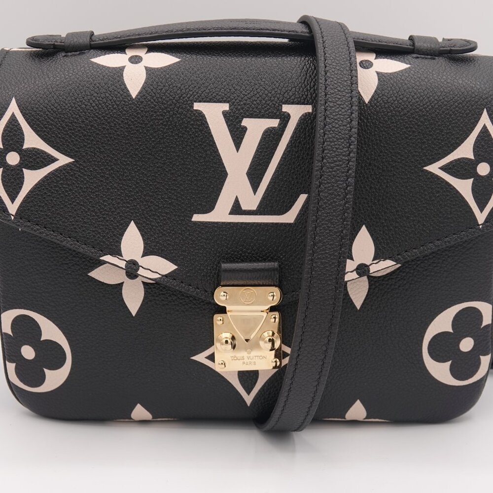 Louis Vuitton Empreinte Giant Monogram Bicolor Pochette Metis Black Beige - Picture 2 of 15